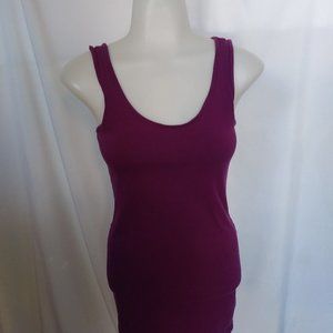 XXI Henley Tank Top Dress Violet S Stretch Mini